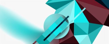 Moda 3d geometrik kompozisyon, iş veya teknoloji sunumu için tasarım şablonu, İnternet posteri veya web broşürü kapağı