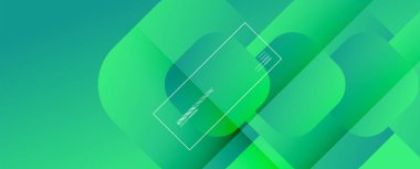 Kare şekiller geometrik soyut arkaplan. Üç boyutlu gölge efektleri ve sıvı eğimleri. Modern çakışma biçimleri