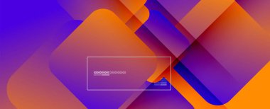 Kare şekiller geometrik soyut arkaplan. Üç boyutlu gölge efektleri ve sıvı eğimleri. Modern çakışma biçimleri