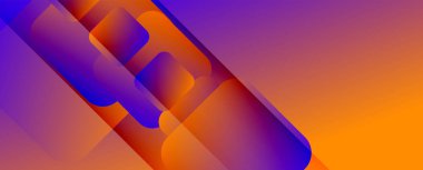 Kare şekiller geometrik soyut arkaplan. Üç boyutlu gölge efektleri ve sıvı eğimleri. Modern çakışma biçimleri