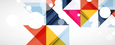 Vektör üçgen geometrik arkaplan kümesi. Kapaklar, afişler, el ilanları ve posterler ve diğer tasarımlar için vektör illüstrasyonu