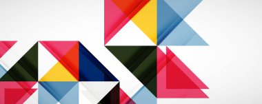 Geometrik soyut arkaplan. Tekno renk üçgen şekilleri. Kapaklar, afişler, el ilanları ve posterler ve diğer tasarımlar için vektör illüstrasyonu