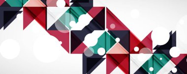 Geometrik soyut arkaplan. Tekno renk üçgen şekilleri. Kapaklar, afişler, el ilanları ve posterler ve diğer tasarımlar için vektör illüstrasyonu