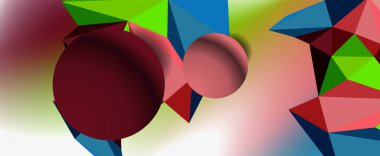 Moda 3d geometrik kompozisyon, iş veya teknoloji sunumu için tasarım şablonu, İnternet posteri veya web broşürü kapağı