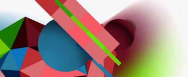 Moda 3d geometrik kompozisyon, iş veya teknoloji sunumu için tasarım şablonu, İnternet posteri veya web broşürü kapağı