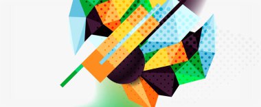 Moda 3d geometrik kompozisyon, iş veya teknoloji sunumu için tasarım şablonu, İnternet posteri veya web broşürü kapağı