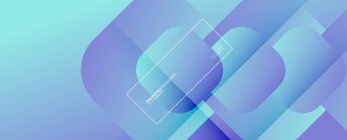 Kare şekiller geometrik soyut arkaplan. Üç boyutlu gölge efektleri ve sıvı eğimleri. Modern çakışma biçimleri