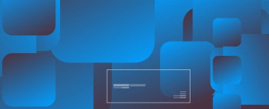 Kare şekiller geometrik soyut arkaplan. Üç boyutlu gölge efektleri ve sıvı eğimleri. Modern çakışma biçimleri