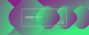 Kare şekiller geometrik soyut arkaplan. Üç boyutlu gölge efektleri ve sıvı eğimleri. Modern çakışma biçimleri