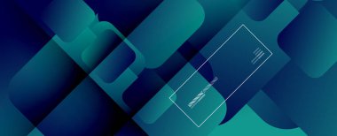 Kare şekiller geometrik soyut arkaplan. Üç boyutlu gölge efektleri ve sıvı eğimleri. Modern çakışma biçimleri