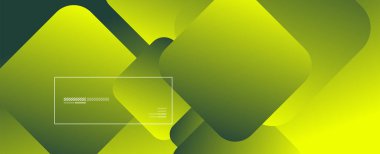 Kare şekiller geometrik soyut arkaplan. Üç boyutlu gölge efektleri ve sıvı eğimleri. Modern çakışma biçimleri