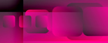 Kare şekiller geometrik soyut arkaplan. Üç boyutlu gölge efektleri ve sıvı eğimleri. Modern çakışma biçimleri