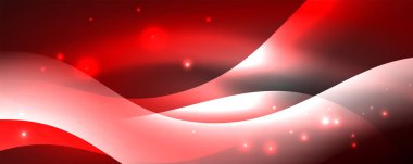 Parlak neon dalgalar, ışık çizgileri soyut arkaplan. Sihirli enerji ve hareket konsepti. Vektör duvar kağıdı şablonu