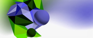 Moda 3d geometrik kompozisyon, iş veya teknoloji sunumu için tasarım şablonu, İnternet posteri veya web broşürü kapağı