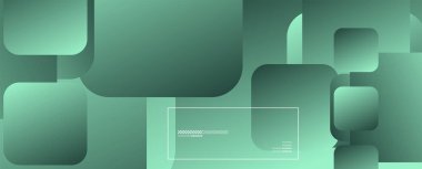 Kare şekiller geometrik soyut arkaplan. Üç boyutlu gölge efektleri ve sıvı eğimleri. Modern çakışma biçimleri