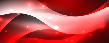 Parlak neon dalgalar, ışık çizgileri soyut arkaplan. Sihirli enerji ve hareket konsepti. Vektör duvar kağıdı şablonu