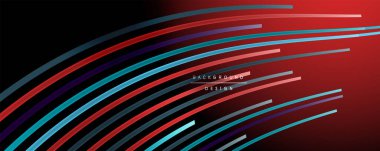 Soyut renkli çizgiler vektör arkaplanı. İnternet, büyük veri ve teknoloji bağlantıları kavramı, soyut şablon