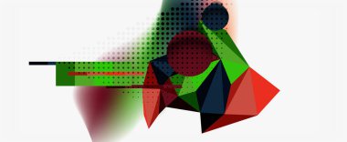 Moda 3d geometrik kompozisyon, iş veya teknoloji sunumu için tasarım şablonu, İnternet posteri veya web broşürü kapağı