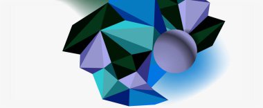 Moda 3d geometrik kompozisyon, iş veya teknoloji sunumu için tasarım şablonu, İnternet posteri veya web broşürü kapağı