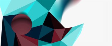 Moda 3d geometrik kompozisyon, iş veya teknoloji sunumu için tasarım şablonu, İnternet posteri veya web broşürü kapağı