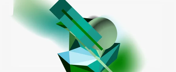 Moderna composición geométrica 3d, plantilla de diseño para presentación de negocios o tecnología, póster de Internet o portada de folleto web — Archivo Imágenes Vectoriales