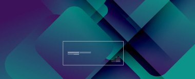 Kare şekiller geometrik soyut arkaplan. Üç boyutlu gölge efektleri ve sıvı eğimleri. Modern çakışma biçimleri