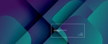 Kare şekiller geometrik soyut arkaplan. Üç boyutlu gölge efektleri ve sıvı eğimleri. Modern çakışma biçimleri