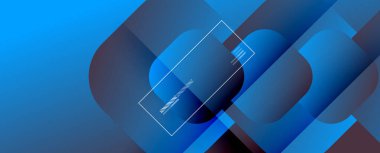 Kare şekiller geometrik soyut arkaplan. Üç boyutlu gölge efektleri ve sıvı eğimleri. Modern çakışma biçimleri