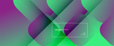 Kare şekiller geometrik soyut arkaplan. Üç boyutlu gölge efektleri ve sıvı eğimleri. Modern çakışma biçimleri