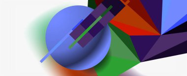 Moda 3d geometrik kompozisyon, iş veya teknoloji sunumu için tasarım şablonu, İnternet posteri veya web broşürü kapağı