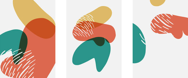 Ручной рисунок каракули формы, настенная живопись стиль, векторные абстрактные шаблоны фона. Дизайн плаката А4 или для обложек, баннеров, флаеров