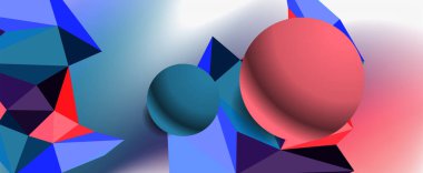 Moda 3d geometrik kompozisyon, iş veya teknoloji sunumu için tasarım şablonu, İnternet posteri veya web broşürü kapağı