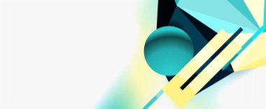 Moda 3d geometrik kompozisyon, iş veya teknoloji sunumu için tasarım şablonu, İnternet posteri veya web broşürü kapağı