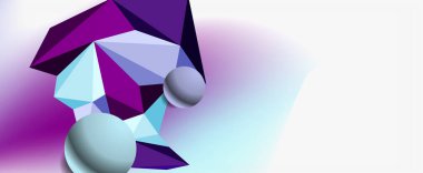 Moda 3d geometrik kompozisyon, iş veya teknoloji sunumu için tasarım şablonu, İnternet posteri veya web broşürü kapağı