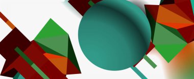 Moda 3d geometrik kompozisyon, iş veya teknoloji sunumu için tasarım şablonu, İnternet posteri veya web broşürü kapağı