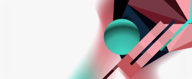 Moda 3d geometrik kompozisyon, iş veya teknoloji sunumu için tasarım şablonu, İnternet posteri veya web broşürü kapağı
