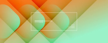 Kare şekiller geometrik soyut arkaplan. Üç boyutlu gölge efektleri ve sıvı eğimleri. Modern çakışma biçimleri