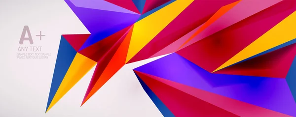 Vector driehoek geometrische achtergronden. Lage poly 3d vorm op lichte achtergrond. Vector illustratie voor covers, banners, flyers en posters en andere ontwerpen — Stockvector