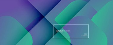 Kare şekiller geometrik soyut arkaplan. Üç boyutlu gölge efektleri ve sıvı eğimleri. Modern çakışma biçimleri