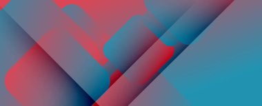 Kare şekiller geometrik soyut arkaplan. Üç boyutlu gölge efektleri ve sıvı eğimleri. Modern çakışma biçimleri