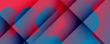 Kare şekiller geometrik soyut arkaplan. Üç boyutlu gölge efektleri ve sıvı eğimleri. Modern çakışma biçimleri