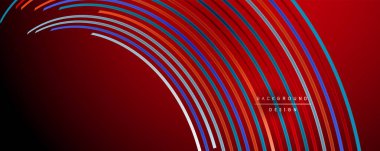 Soyut renkli çizgiler vektör arkaplanı. İnternet, büyük veri ve teknoloji bağlantıları kavramı, soyut şablon