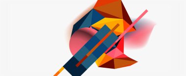 Moda 3d geometrik kompozisyon, iş veya teknoloji sunumu için tasarım şablonu, İnternet posteri veya web broşürü kapağı