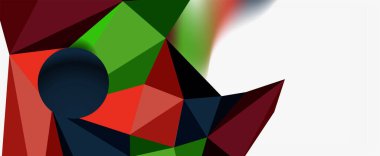 Moda 3d geometrik kompozisyon, iş veya teknoloji sunumu için tasarım şablonu, İnternet posteri veya web broşürü kapağı