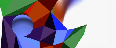 Moda 3d geometrik kompozisyon, iş veya teknoloji sunumu için tasarım şablonu, İnternet posteri veya web broşürü kapağı