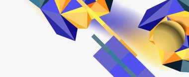 Moda 3d geometrik kompozisyon, iş veya teknoloji sunumu için tasarım şablonu, İnternet posteri veya web broşürü kapağı