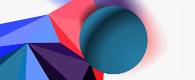 Moda 3d geometrik kompozisyon, iş veya teknoloji sunumu için tasarım şablonu, İnternet posteri veya web broşürü kapağı