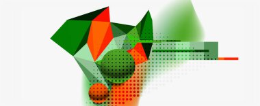 Moda 3d geometrik kompozisyon, iş veya teknoloji sunumu için tasarım şablonu, İnternet posteri veya web broşürü kapağı