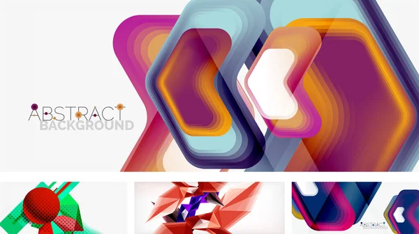 Set de fondo abstracto vectorial. Modernas formas geométricas de moda — Archivo Imágenes Vectoriales