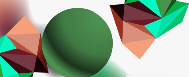 Moda 3d geometrik kompozisyon, iş veya teknoloji sunumu için tasarım şablonu, İnternet posteri veya web broşürü kapağı